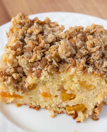 Peach Buckle with Sweet-Tart Lemon Syrup