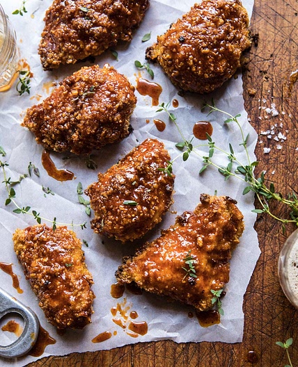 Oven Fried Southern Hot Honey Chicken