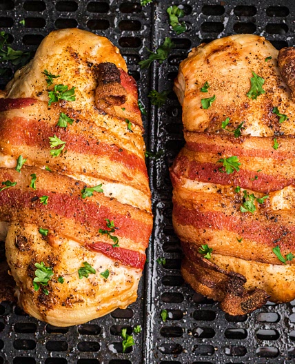 Air Fryer Bacon Wrapped Chicken