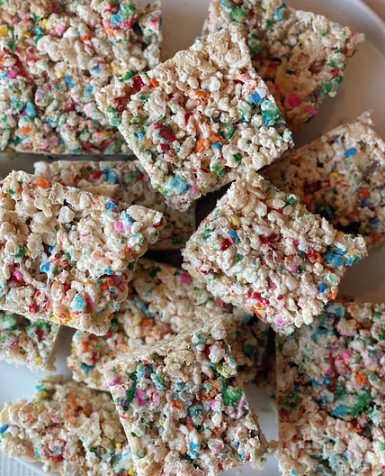 Birthday Cake Protein Rice Krispies Treats ~A Quick Treat