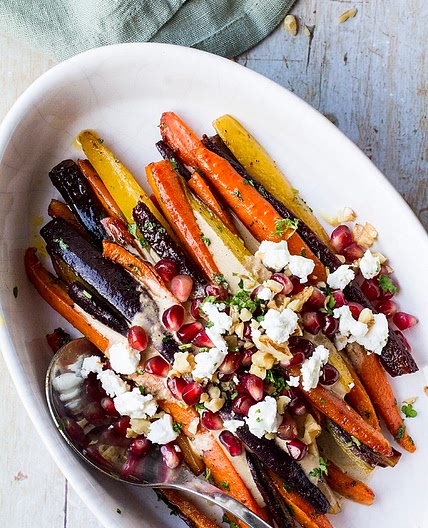 Moroccan Oven Roasted Carrots with Tahini Sauce