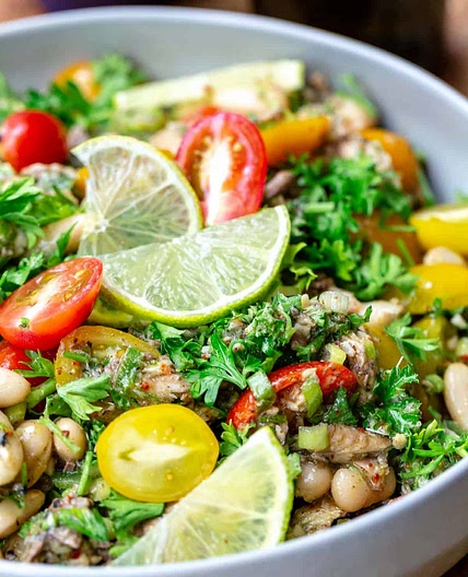 Mediterranean White Bean and Sardine Salad