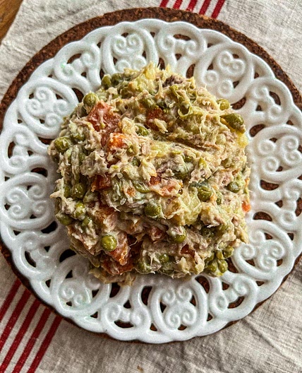 Italian vegetable salad with tuna (insalata russa piemontese)