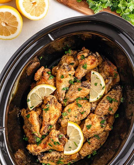 Slow Cooker Lemon Pepper Chicken Wings