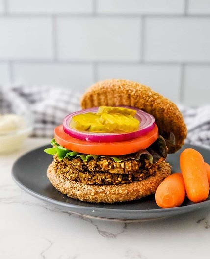 Low Fat Lentil Burgers | THM E, Vegan Option
