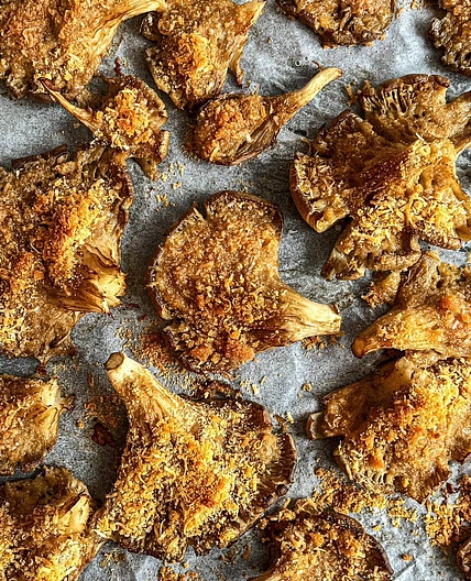 Parmesan Butter Oyster Mushrooms (baked)