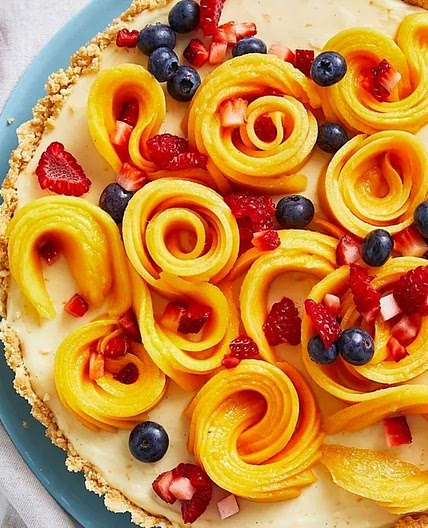 Mango no-bake cheesecake tart
