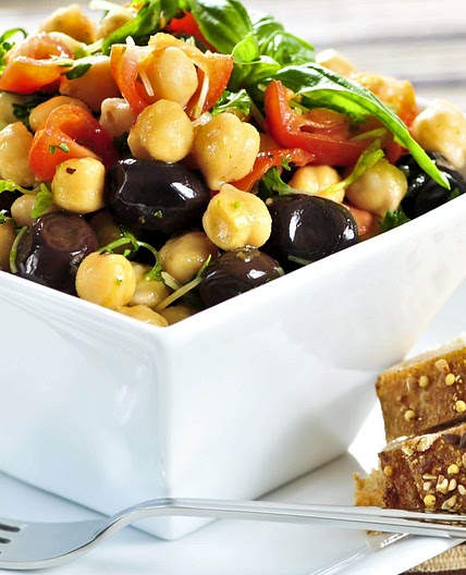 Beet Greens with Chickpeas & Olives