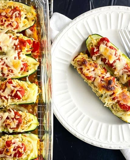 Low FODMAP Stuffed Zucchini Boats