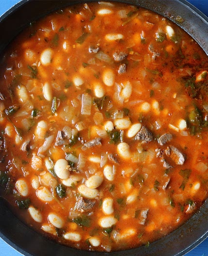 Lebanese White Bean Stew with Meat (Fasolia bi lahme)