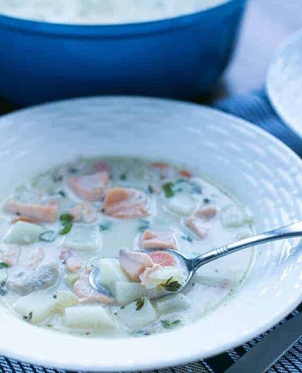 Paleo Salmon Chowder with Coconut Milk