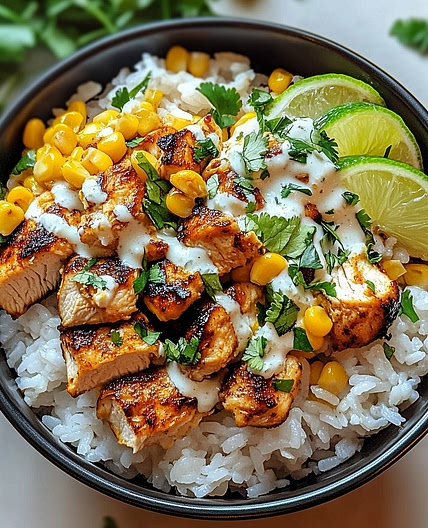 Street Corn Chicken Rice Bowl