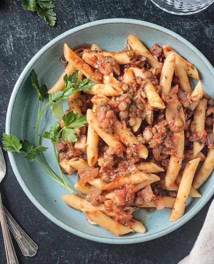 Mushroom Lentil Bolognese