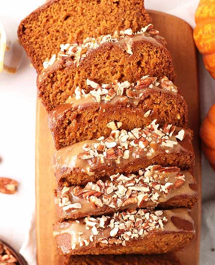 Vegan Pumpkin Bread with Brown Sugar Glaze