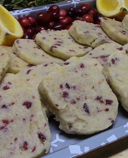 Orange Cranberry Shortbread Cookies