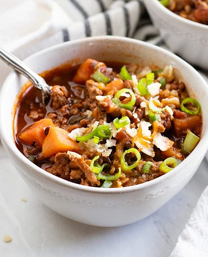 Low FODMAP Turkey Chili with Sweet Potato and Lentils