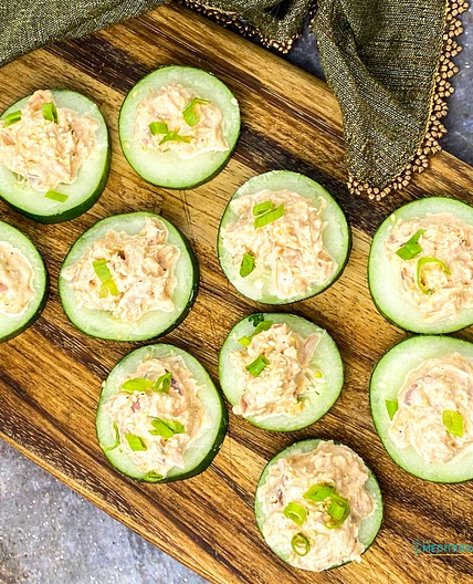Spicy Tuna Cucumber Bites