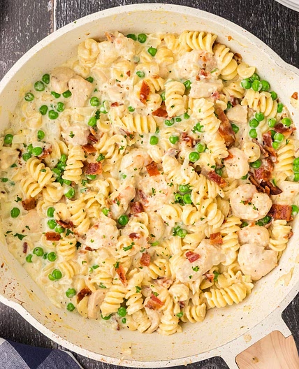 Chicken and Shrimp Carbonara