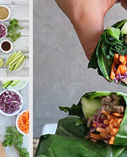 No-Rice Beef and Shrimp Spring Rolls with Almond Butter Sauce