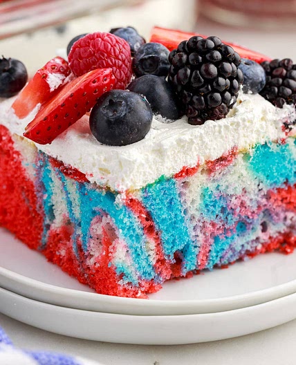 Red White and Blue Marble Cake