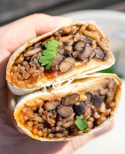 Vegan Burritos with Black Beans and Mexican Rice (Make-and-Freeze)
