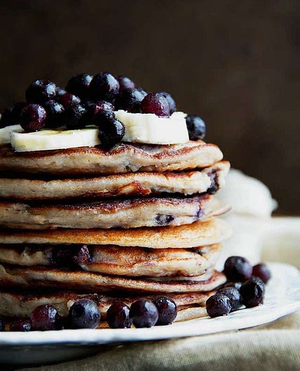 Blueberry Banana Greek Yogurt Pancakes