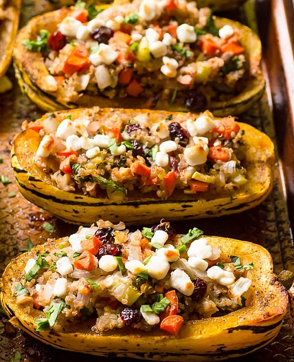 Vegetarian Stuffed Delicata Squash