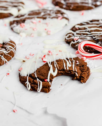 White Chocolate Dipped Peppermint Cookies