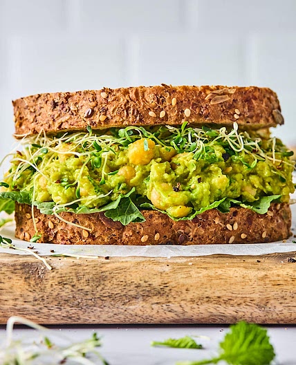 Smashed Chickpea Avocado Salad Sandwich
