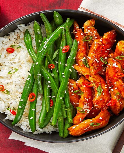 Better Than Takeout Hoisin Chicken with Green Beans and Jasmine Rice