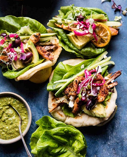 Greek Goddess Chicken Lettuce Wraps