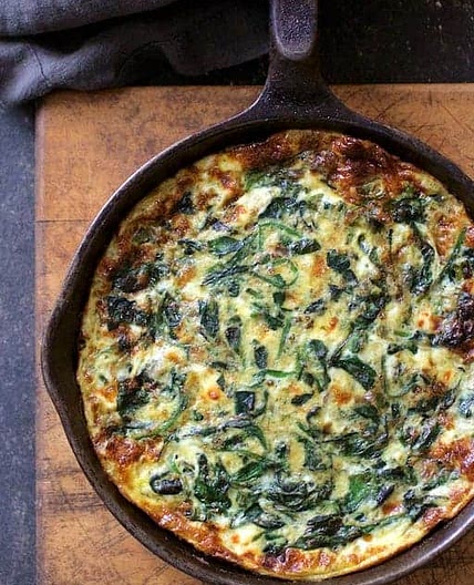 Spinach Leek and Feta Cheese Frittata