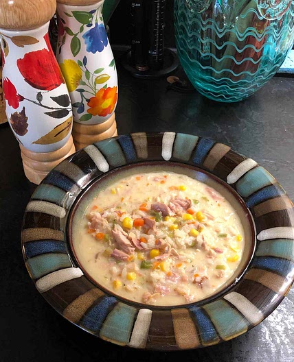 Smoked Turkey Rice Soup