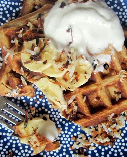 Gluten Free Banana Coconut Waffles