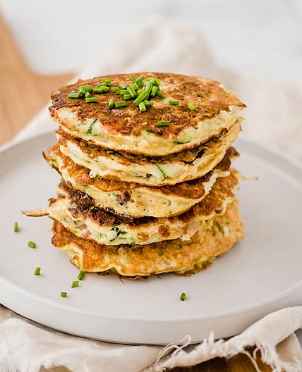 Savory Zucchini Pancakes with Bacon and Chives