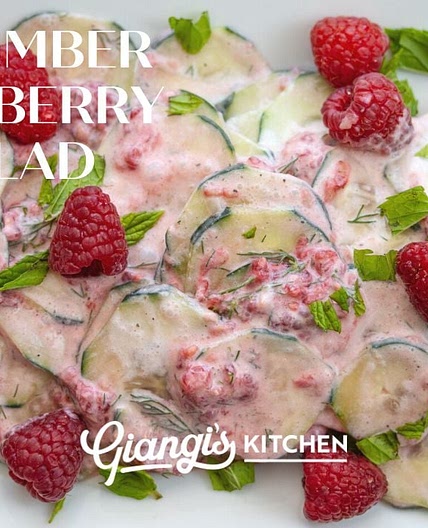 Cucumber Raspberry Salad
