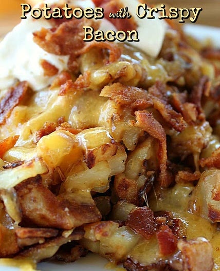 Cheesy Breakfast Potatoes with Crispy Bacon