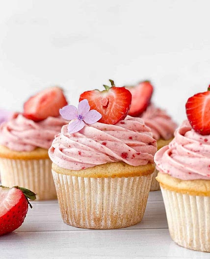 Strawberry Filled Cupcakes