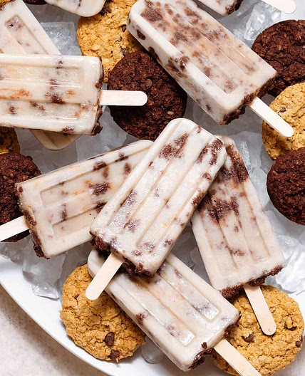 Chocolate Cookie Dough Popsicles