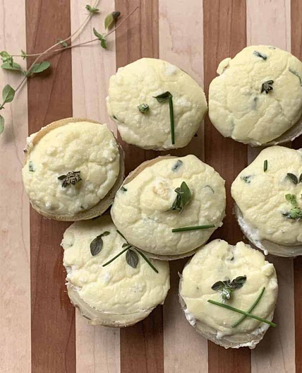 Artichoke Bottoms with Goat Cheese Soufflé