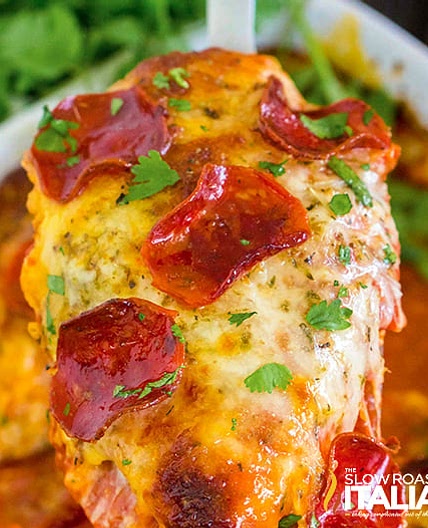 Cheesy Pizza Stuffed Chicken Breast Recipe + Video