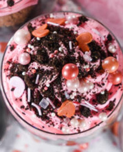 Valentine's Day Parfait with Chocolate and Cherries