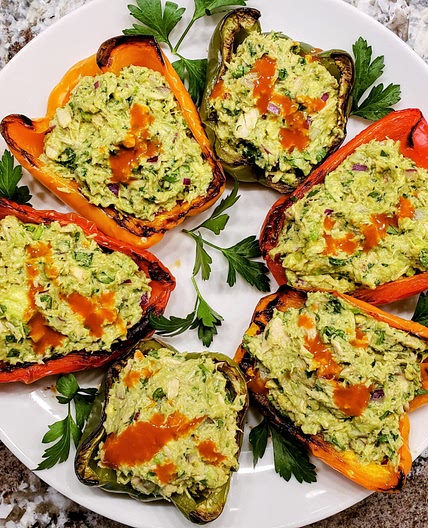 Tuna and avocado stuffed peppers