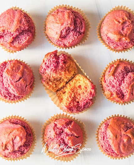 Naturally Pink Beet Muffins (with tahini)