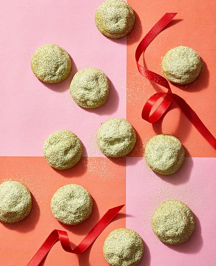 Matcha Snowball Cookies