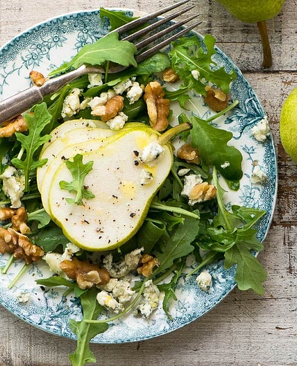 Pear Salad with Creamy Walnut Vinaigrette