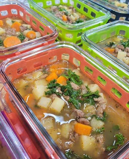 Skinny Spicy Sausage and Potato Soup