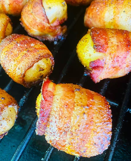 Smoked BBQ Bacon Wrapped Potatoes