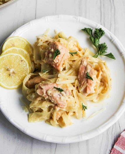 Salmon Alfredo Pasta