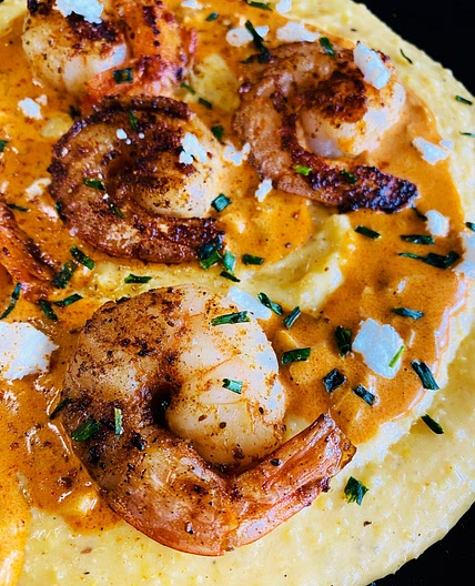 Buffalo Shrimp and Grits
